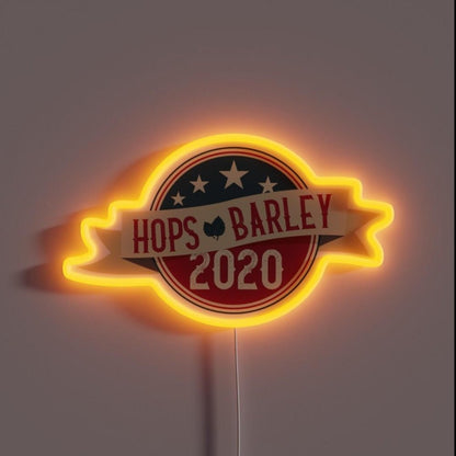Hops And Barley 2020 Beer Satire Rgb Led Neon Sign - Shineneon