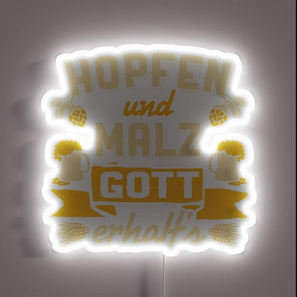 Hops And Malt God Receives It Reinheitsgebot Rgb Led Neon Sign - Shineneon