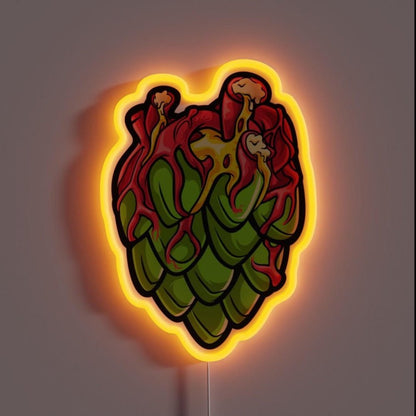 Hops Craft Beer Heart Brewer Hobby Brewer Rgb Led Neon Sign - Shineneon