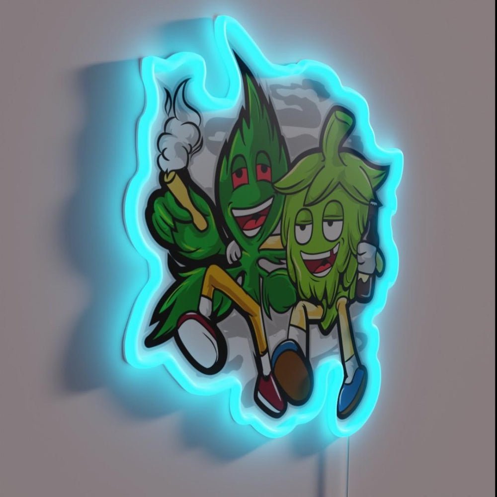 Hops Potholes Craft Beer Cannabis Hemp Friends Rgb Led Neon Sign - Shineneon