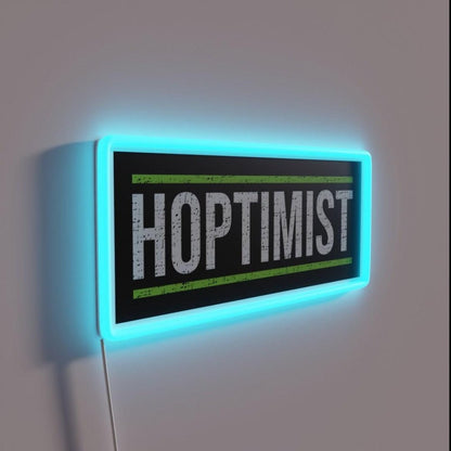 Hoptimist Craft Beer Distressed Design Rgb Led Neon Sign - Shineneon