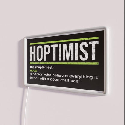 Hoptimist Definition For Craft Beer Lovers Rgb Led Neon Sign - Shineneon