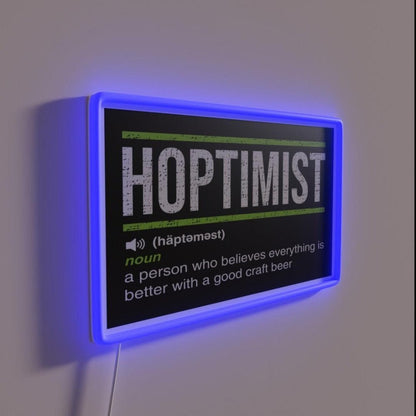 Hoptimist Definition For Craft Beer Lovers Rgb Led Neon Sign - Shineneon
