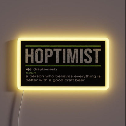 Hoptimist Definition For Craft Beer Lovers Rgb Led Neon Sign - Shineneon