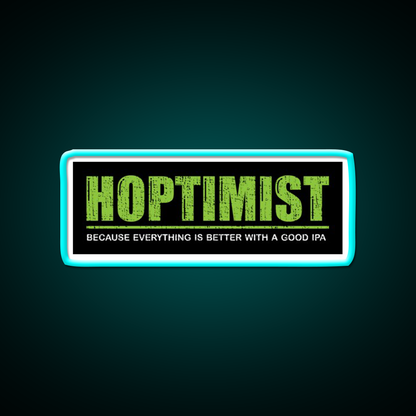 Hoptimist Everything Is Better With A Good Ipa Beer Bar Decor Led Neon Sign Rgb Color - Size and dimension reference