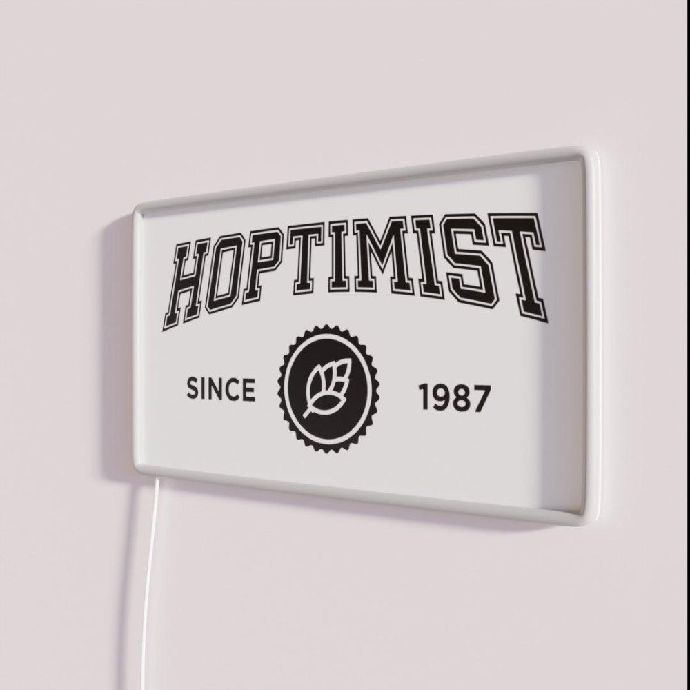 Hoptimist University Style 1987 Craft Beer Design Rgb Led Neon Sign - Shineneon