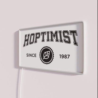 Hoptimist University Style 1987 Craft Beer Design Rgb Led Neon Sign - Shineneon