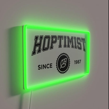 Hoptimist University Style 1987 Craft Beer Design Rgb Led Neon Sign - Shineneon