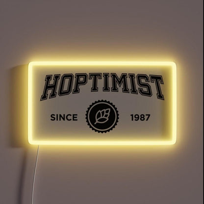 Hoptimist University Style 1987 Craft Beer Design Rgb Led Neon Sign - Shineneon