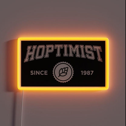 Hoptimist University Style 1987 Craft Beer Rgb Led Neon Sign - Shineneon