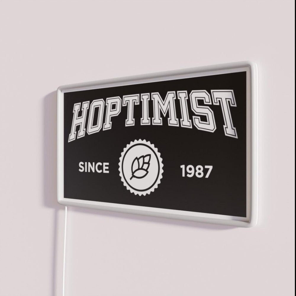 Hoptimist University Style 1987 Craft Beer Rgb Led Neon Sign - Shineneon