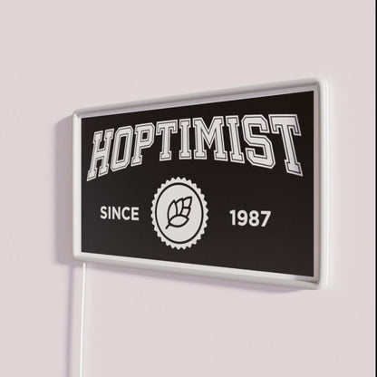 Hoptimist University Style 1987 Craft Beer Rgb Led Neon Sign - Shineneon