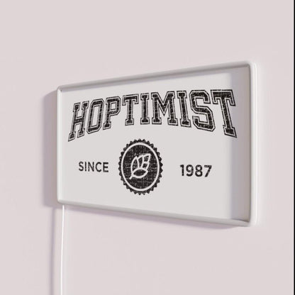 Hoptimist University Style 1987 Craft Beer Rgb Led Neon Sign Bar Wall Art - Shineneon