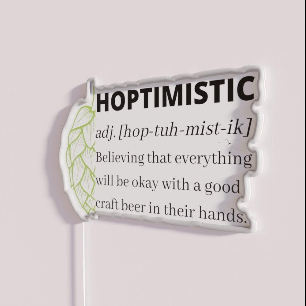 Hoptimistic Dictionary Definition Funny Beer Gifts Rgb Led Neon Sign - Shineneon