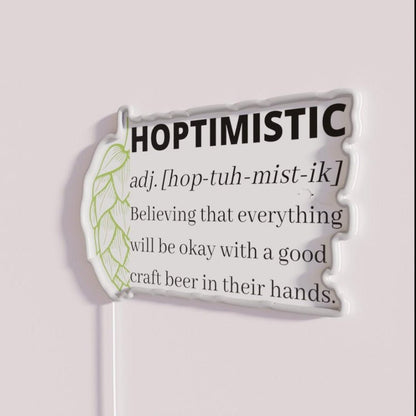 Hoptimistic Dictionary Definition Funny Beer Gifts Rgb Led Neon Sign - Shineneon