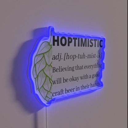 Hoptimistic Dictionary Definition Funny Beer Gifts Rgb Led Neon Sign - Shineneon