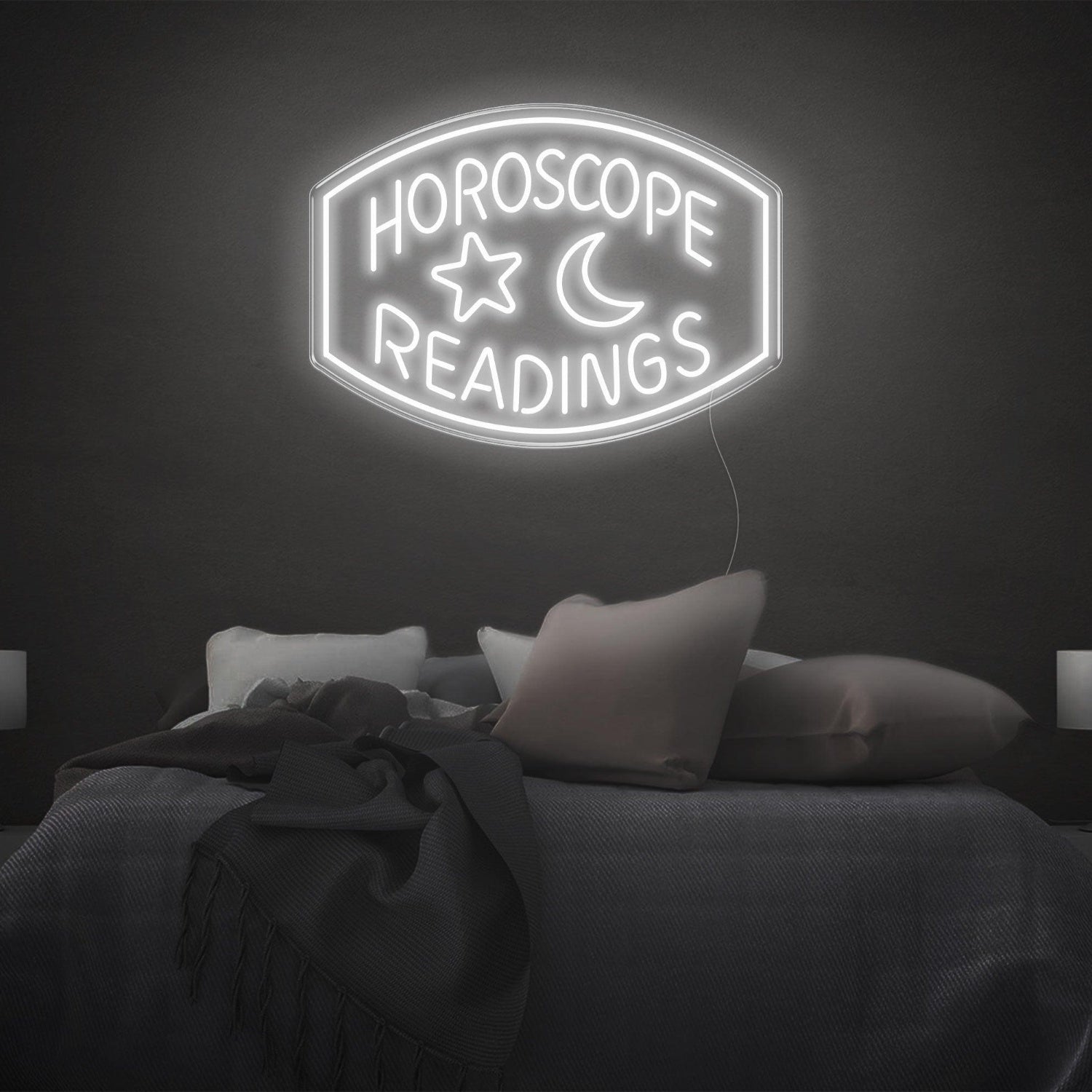 Horoscope Readings Star Moon Blue Led Neon Sign For Zodiac Bedroom Decor | Shineneon