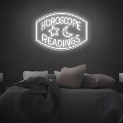 Horoscope Readings Star Moon Blue Led Neon Sign For Zodiac Bedroom Decor | Shineneon