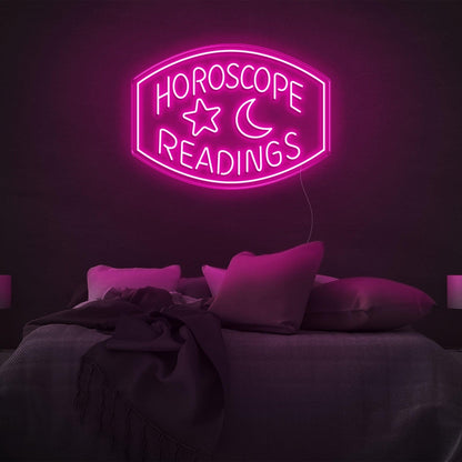 Horoscope Readings Star Moon Blue Led Neon Sign For Zodiac Bedroom Decor | Shineneon