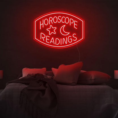 Horoscope Readings Star Moon Blue Led Neon Sign For Zodiac Bedroom Decor | Shineneon