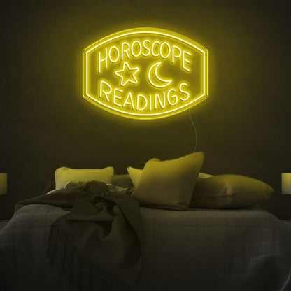 Horoscope Readings Star Moon Blue Led Neon Sign For Zodiac Bedroom Decor | Shineneon