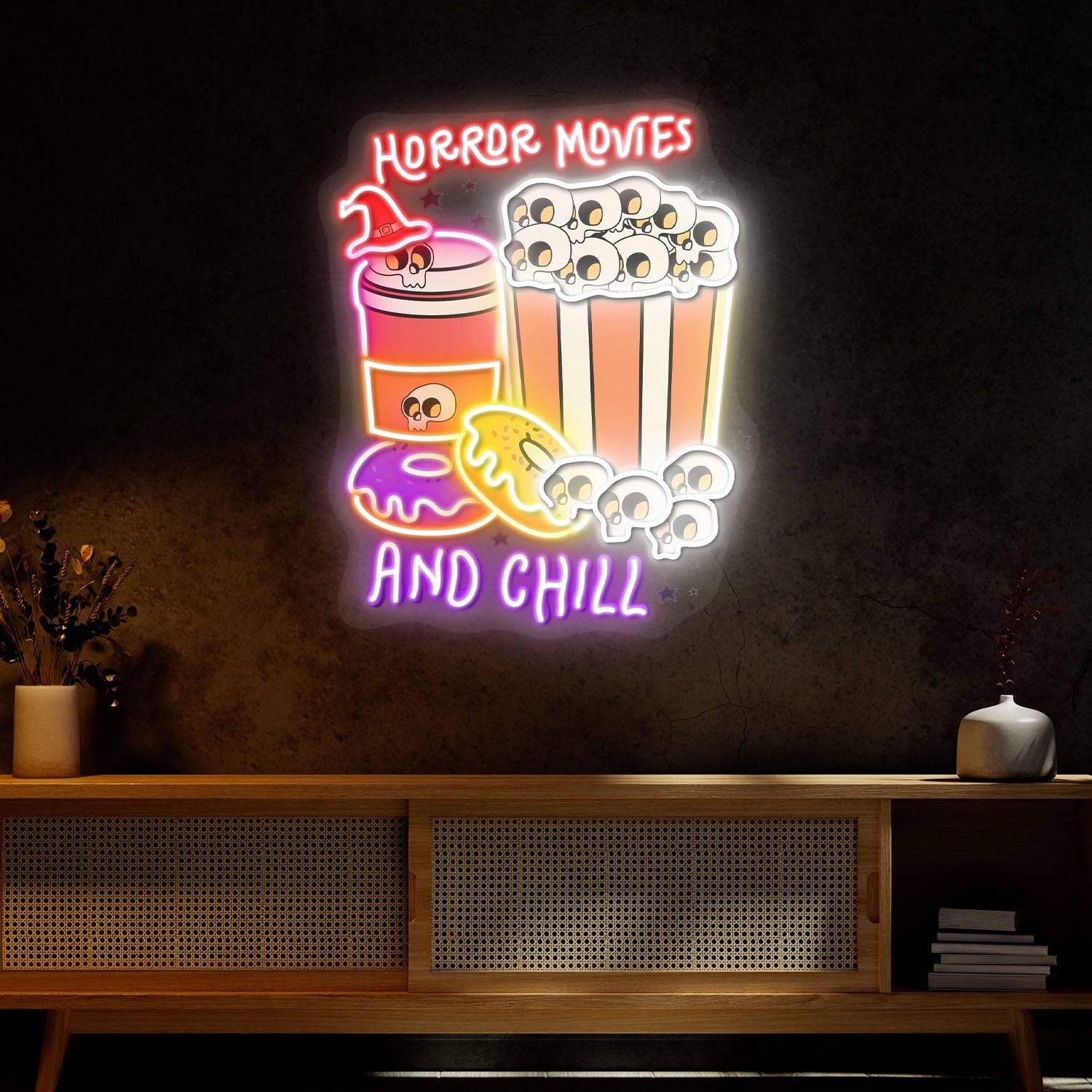 Horror Movies And Chill Halloween Acrylic Led Neon Sign | Shineneon