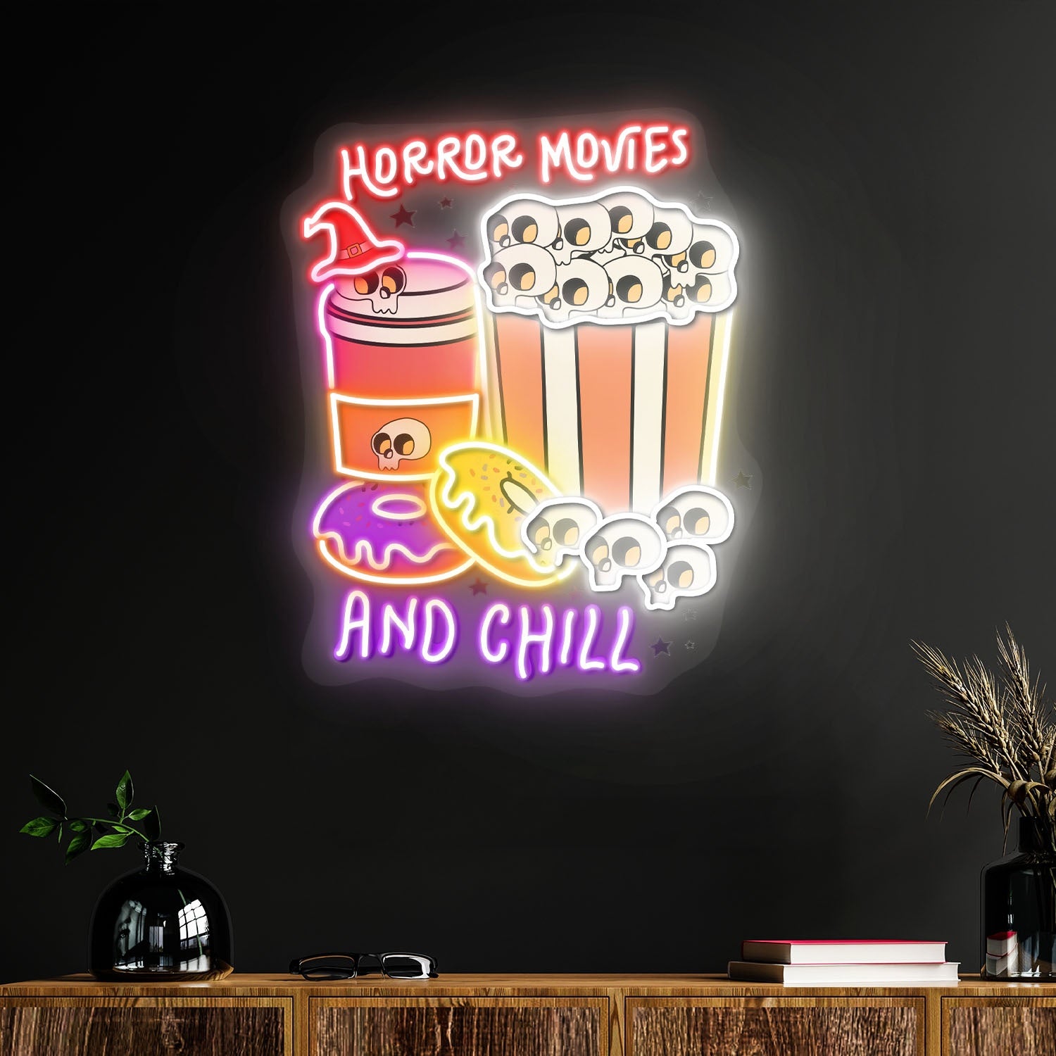 Horror Movies And Chill Halloween Acrylic Led Neon Sign | Shineneon