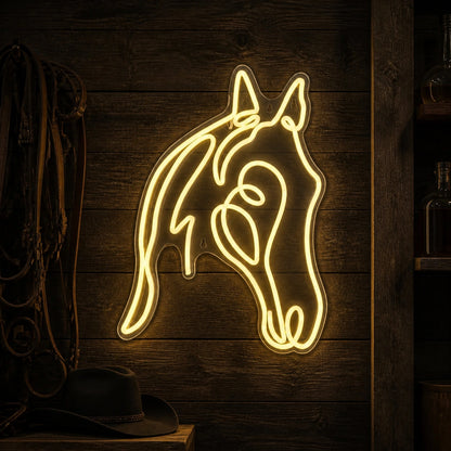 Horse Head Side Profile Vintage LED Neon Sign high-converting product image