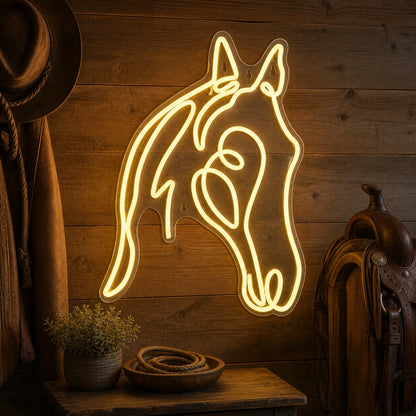 Horse Head Side Profile Vintage LED Neon Sign real lifestyle scene