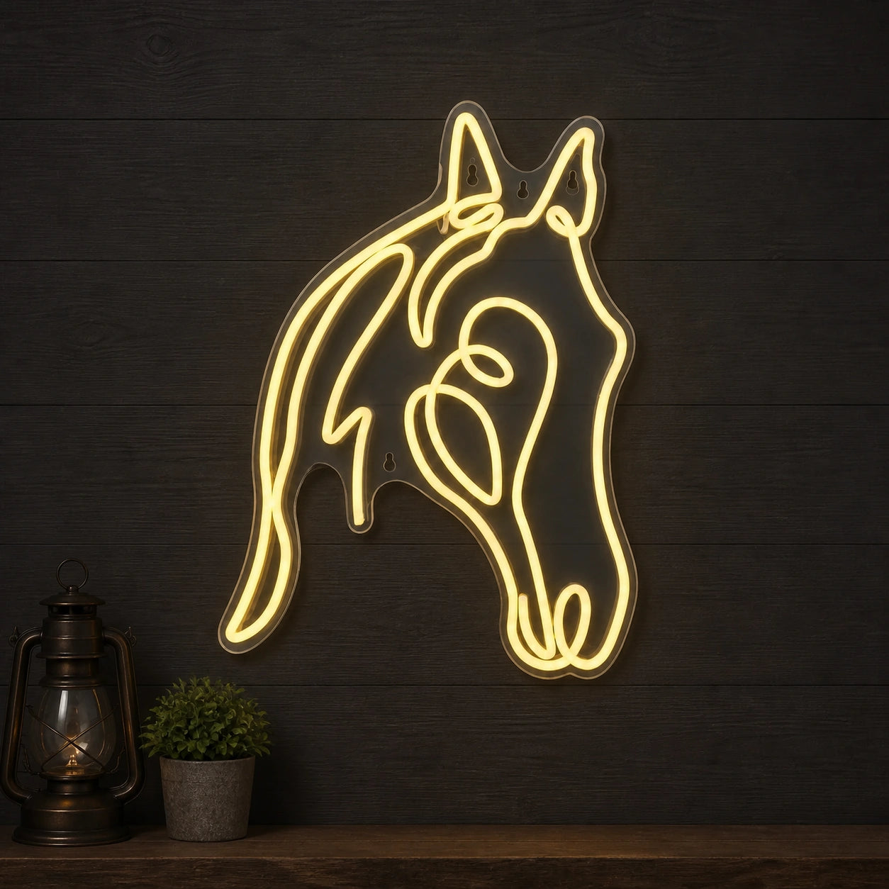 Horse Head Side Profile Vintage LED Neon Sign size image