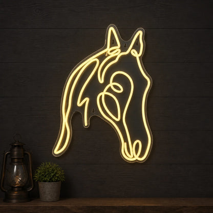 Horse Head Side Profile Vintage LED Neon Sign size image
