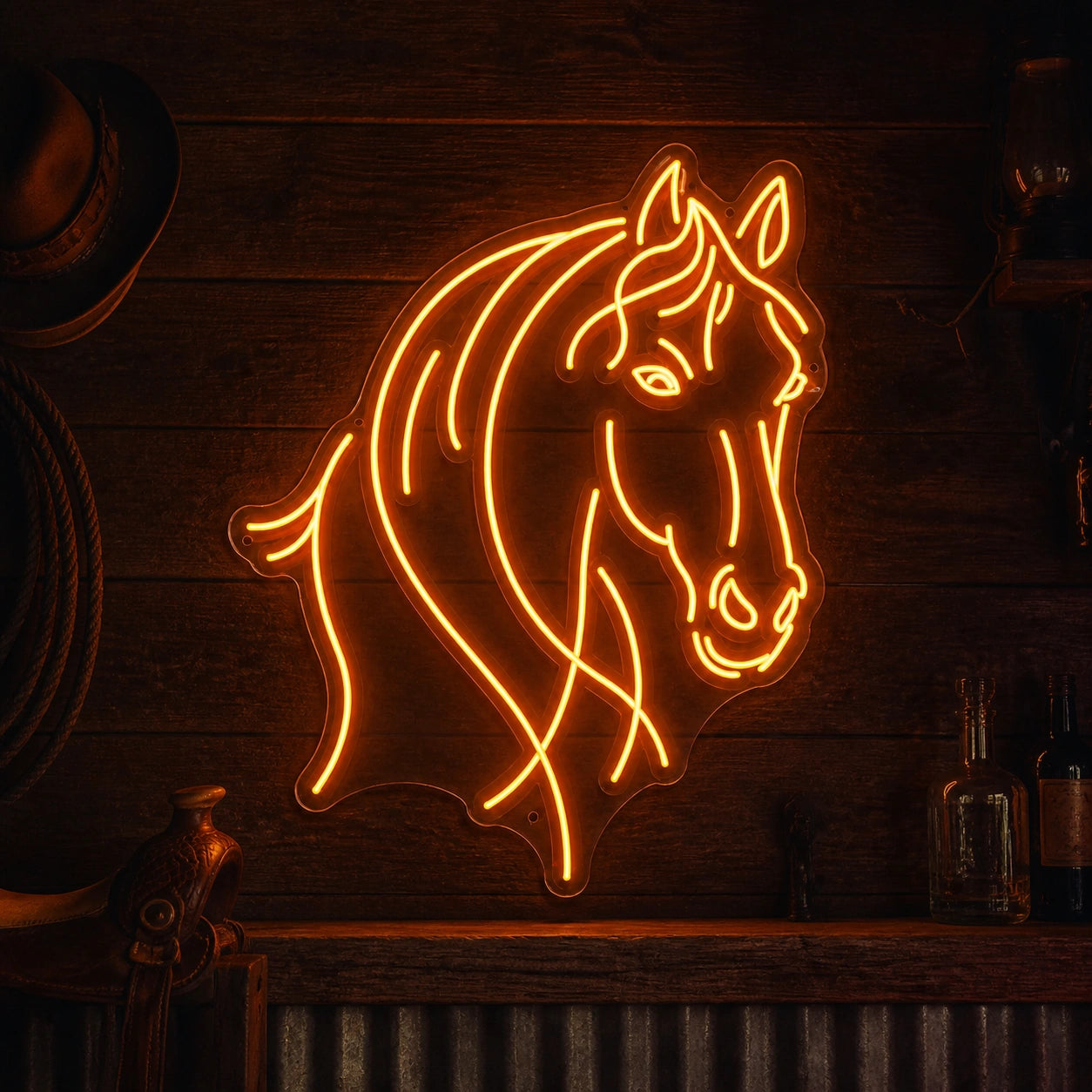 Horse Head Wall Art Vintage LED Neon Sign high-converting product image