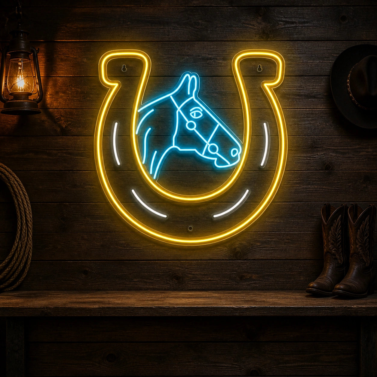 Horse Horseshoe Couch Vintage LED Neon Sign size image
