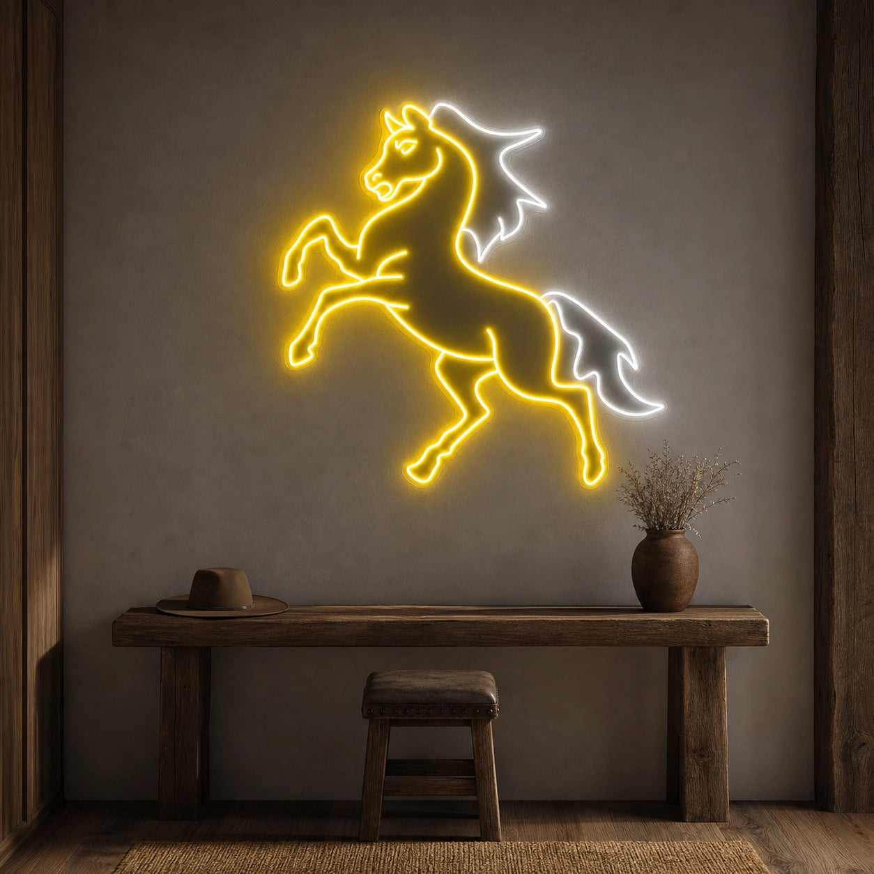 Horse LED Neon Sign Man Cave Neon Sign size image