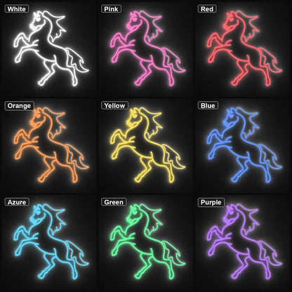 Horse LED Neon Sign Man Cave Neon Sign color grid