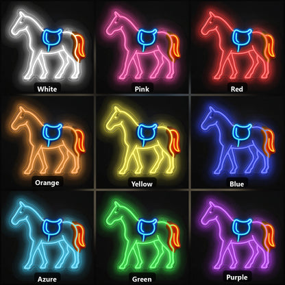 Horse Saddle Vintage LED Neon Sign color grid
