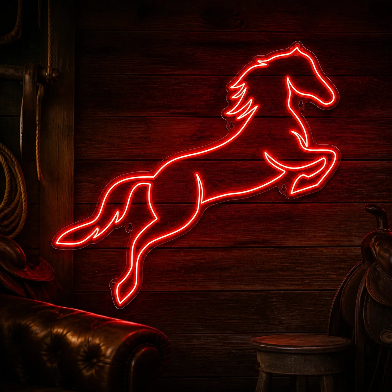 Horse Silhouette Vintage LED Neon Sign high-converting product image