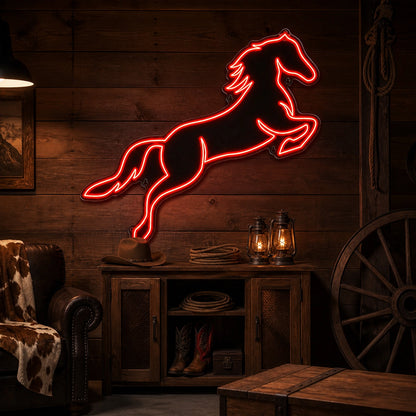 Horse Silhouette Vintage LED Neon Sign real lifestyle scene