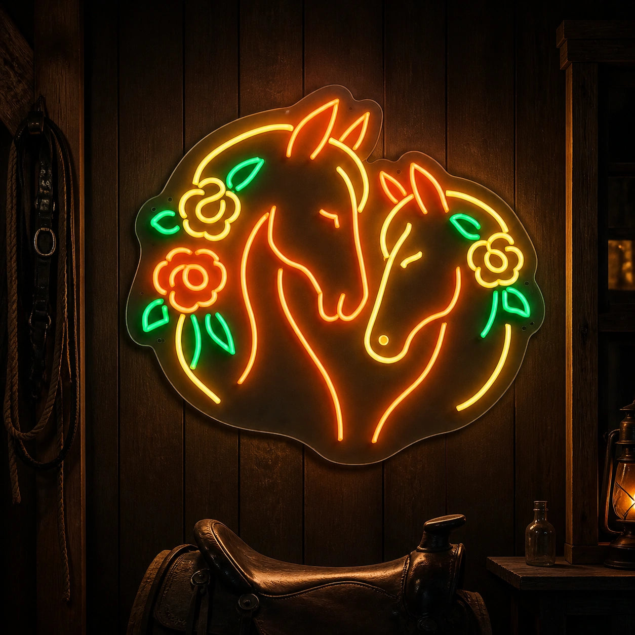 Horses Vintage LED Neon Sign high-converting product image