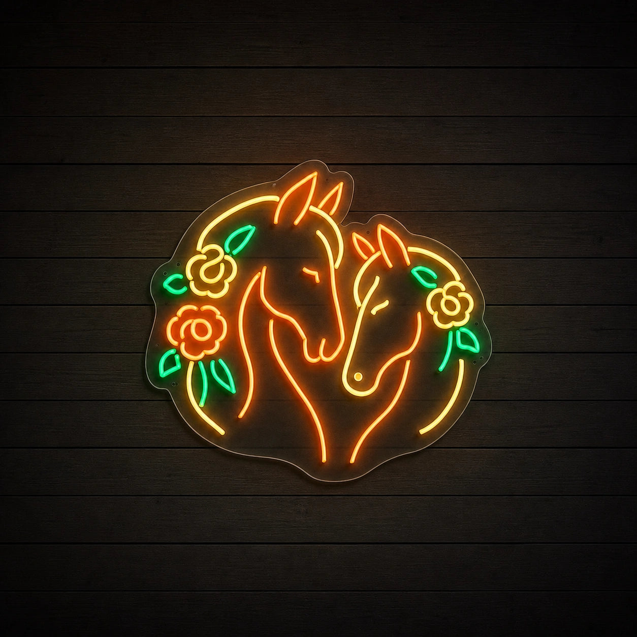 Horses Vintage LED Neon Sign size image