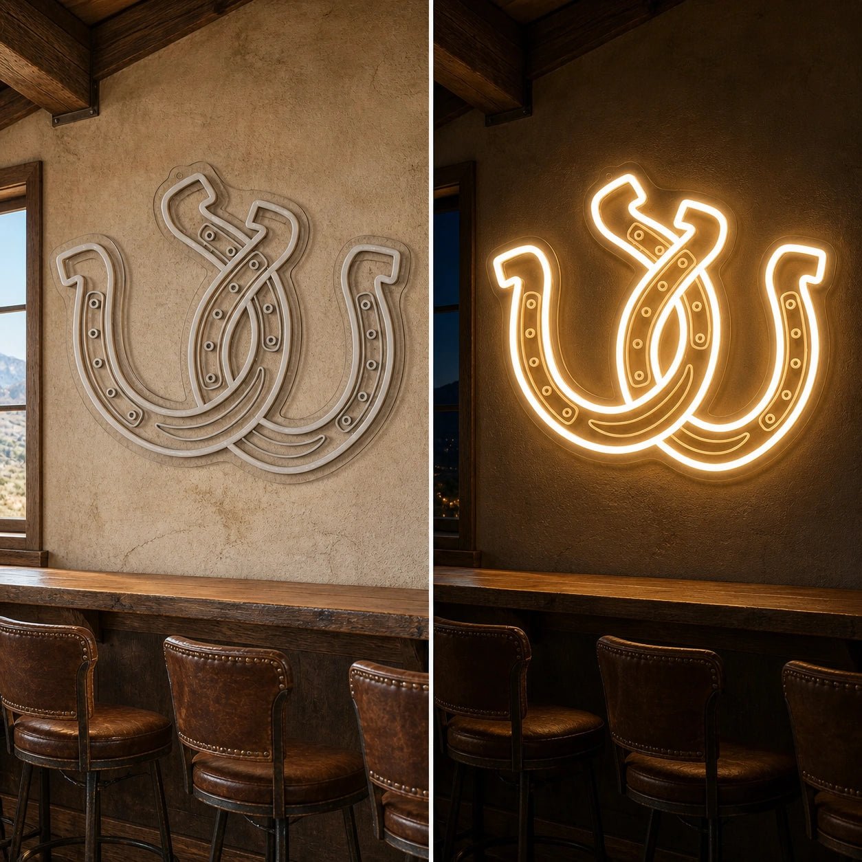 Horseshoe Bar Table Vintage LED Neon Sign - Shineneon