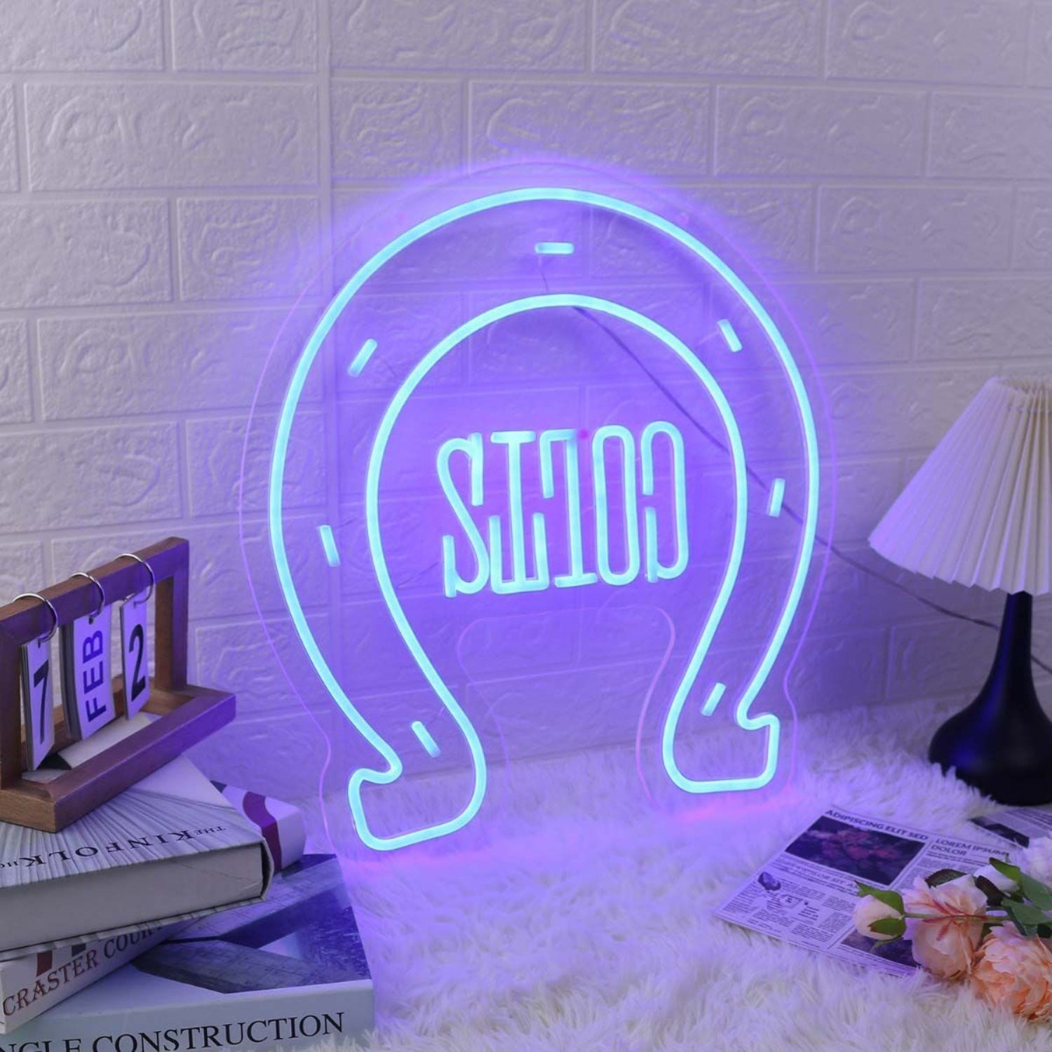 Horseshoe Blue Led Neon Sign - Shineneon