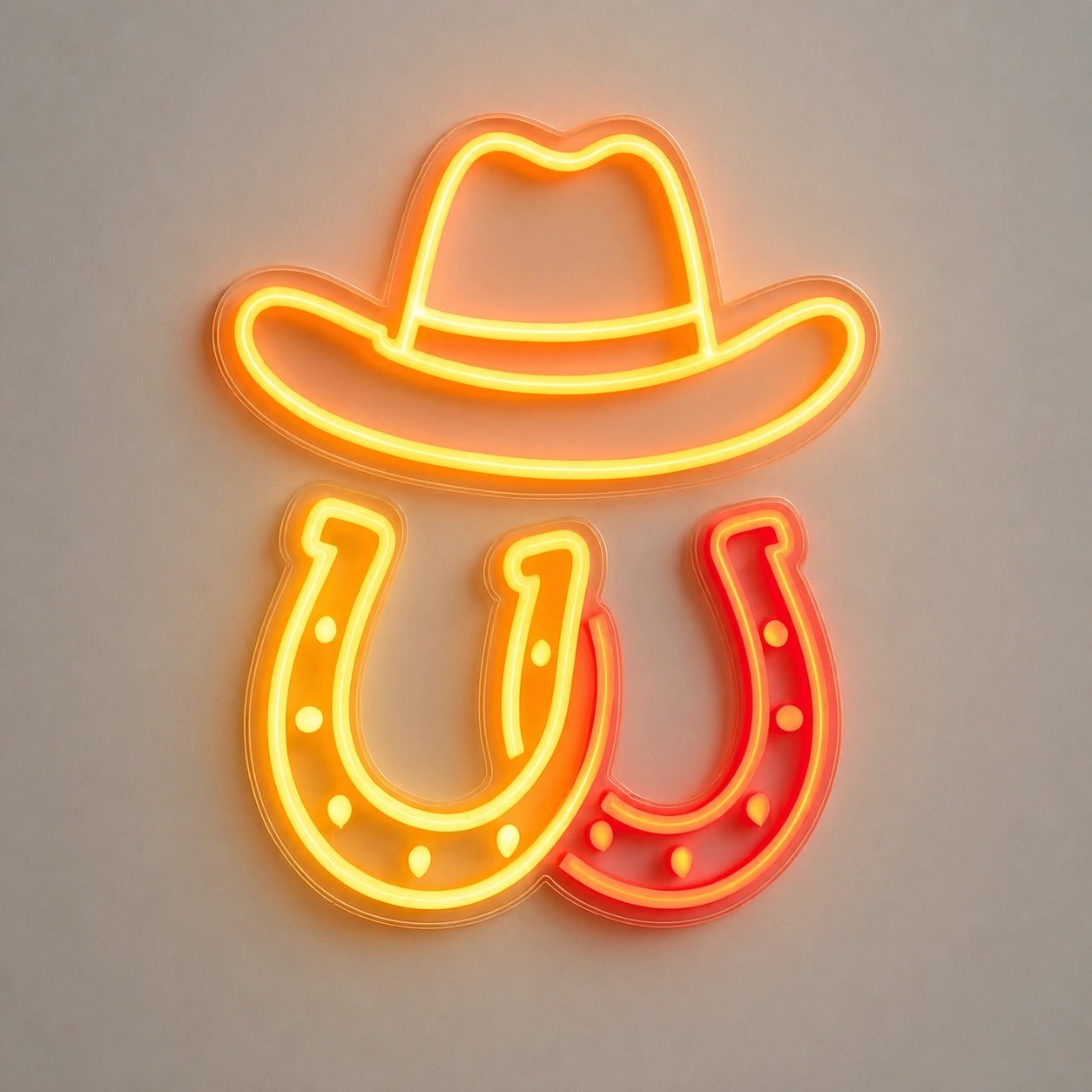Horseshoe Cowboy Hat Saloon Vintage LED Neon Sign - Shineneon
