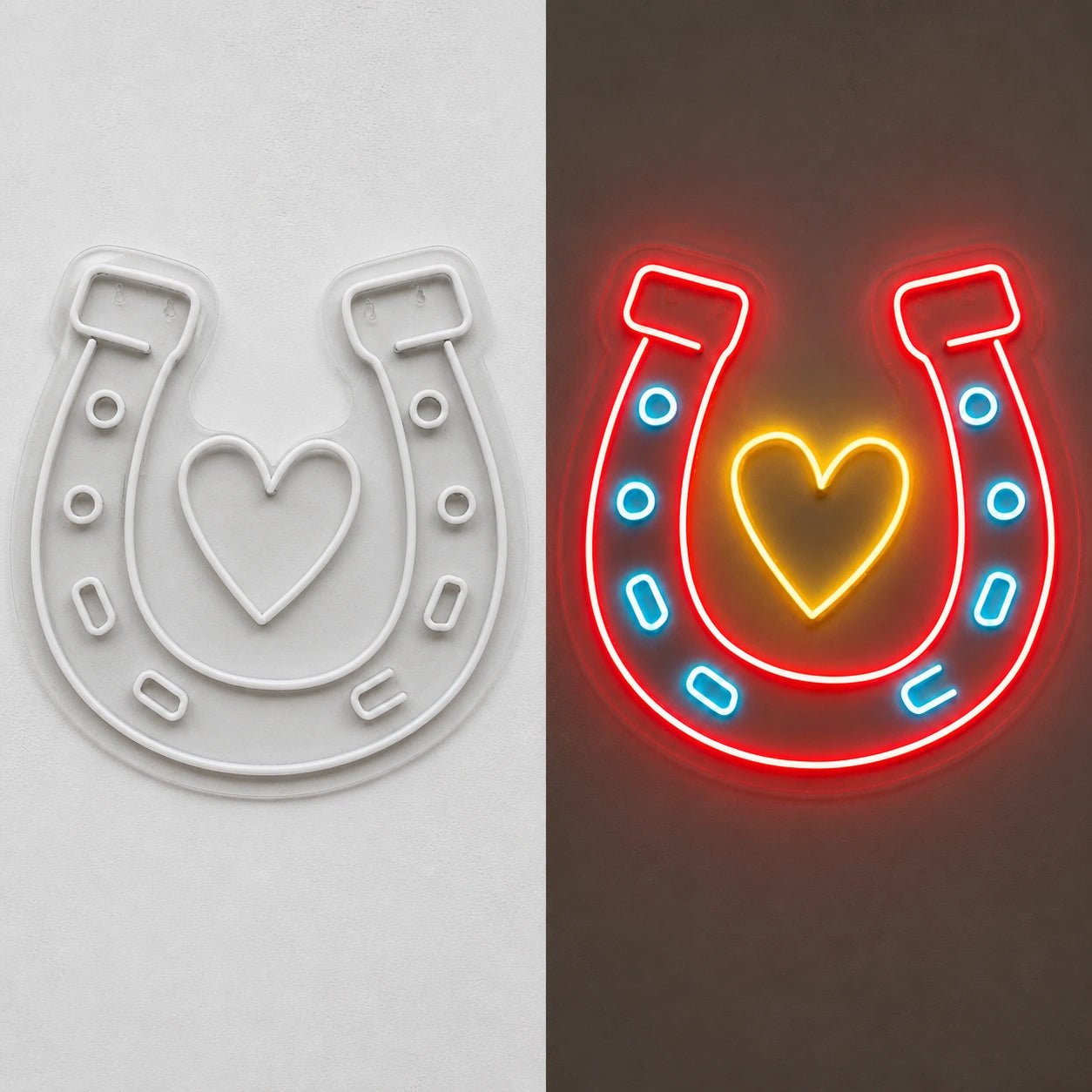 Horseshoe Heart Vintage LED Neon Sign - Shineneon