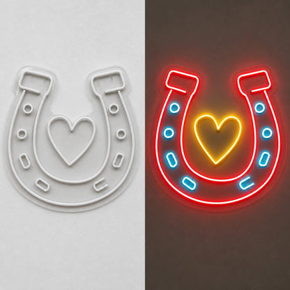 Horseshoe Heart Vintage LED Neon Sign - Shineneon