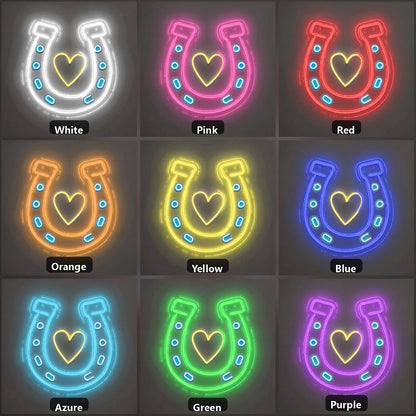 Horseshoe Heart Vintage LED Neon Sign - Shineneon