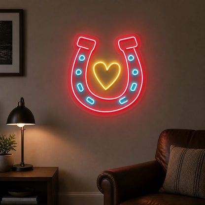 Horseshoe Heart Vintage LED Neon Sign - Shineneon