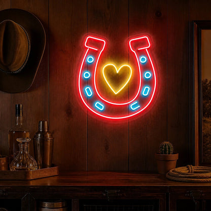 Horseshoe Heart Vintage LED Neon Sign - Shineneon