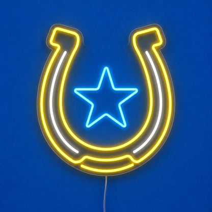 Horseshoe Lucky Star LED Neon Sign - Shineneon