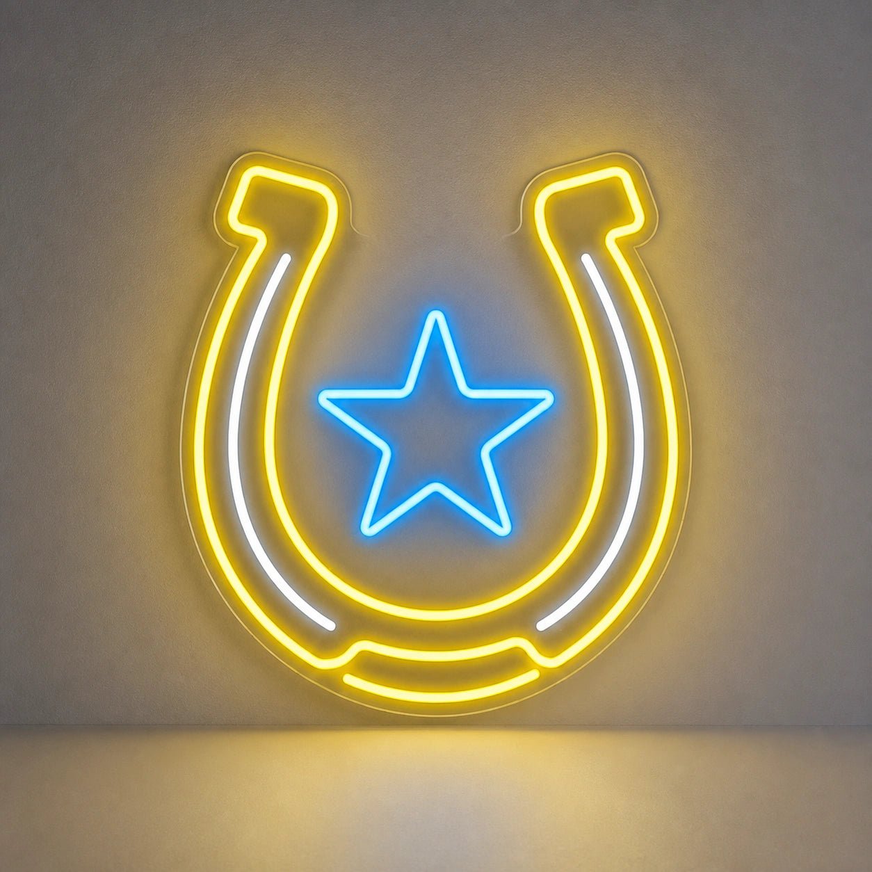 Horseshoe Lucky Star Vintage LED Neon Sign - Shineneon